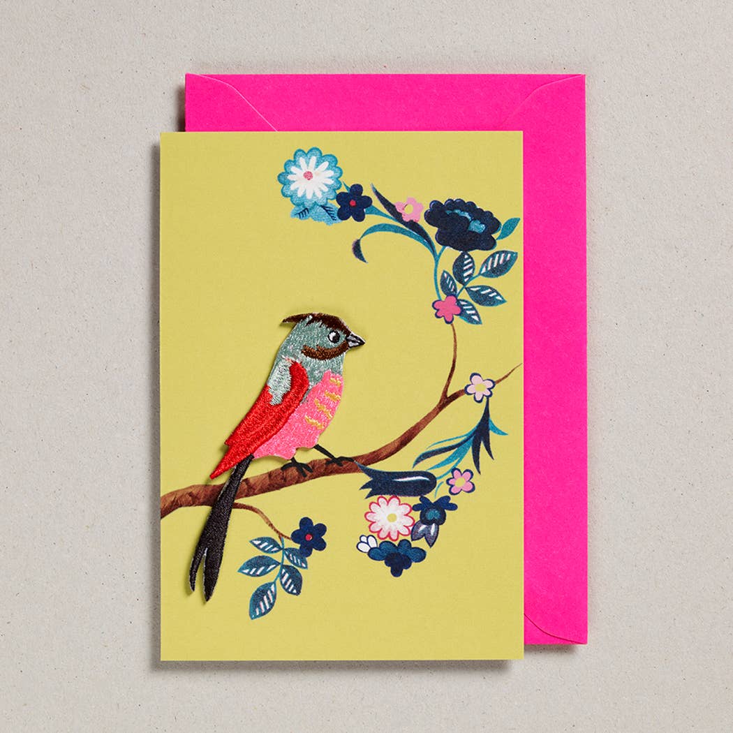 Embroidered Bird Card