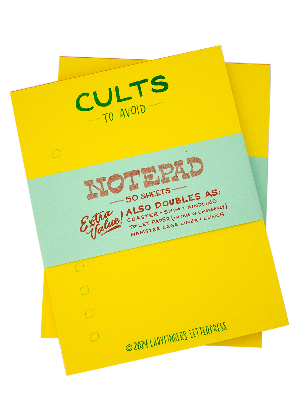 Cults to Avoid Risograph Notepad